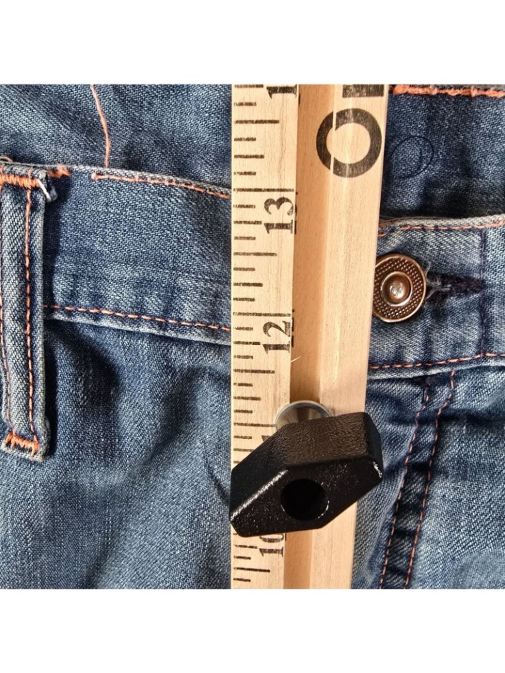 Thrashed Vintage 1970s Scovill Zipper Lined European Carpenter Jeans (36x32) - Picture 11 of 13